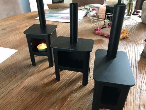 Miniatuur houtkacheltjes voor waxinelichtjes, Huis en Inrichting, Kachels, Nieuw, Vrijstaand, Overige soorten, Overige brandstoffen