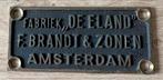 Antieke plaquette Fabriek De Eland (sinds 1878), Ophalen of Verzenden