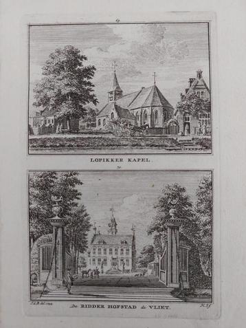 69-70 / Lopikker Kapel en Ridderhofstad De Vliet  Gravure beschikbaar voor biedingen