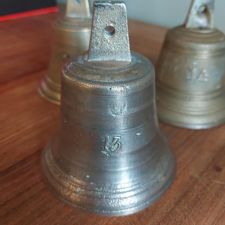 3 Koperen Scheepsbellen - Nr. 13 & 14, Antiek en Kunst, Antiek | Koper en Brons, Ophalen of Verzenden