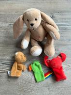 HEMA Knuffel Konijn + Vingerpoppetjes, Ophalen of Verzenden, Zo goed als nieuw, Konijn