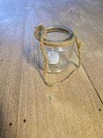 Glazen pot met decoratief touw, Ophalen of Verzenden, Zo goed als nieuw