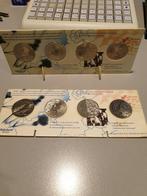 2x penningset 100 jaar Rabobank.1 met en 1 zonder voetjes(K3, Postzegels en Munten, Penningen en Medailles, Ophalen of Verzenden