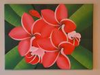 Plumeria Schilderij - Tropische Bloem Canvas, Ophalen of Verzenden