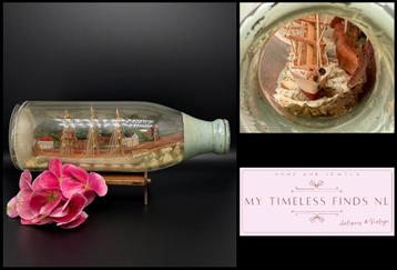 Vintage schip in fles nautische kunst - D7 beschikbaar voor biedingen