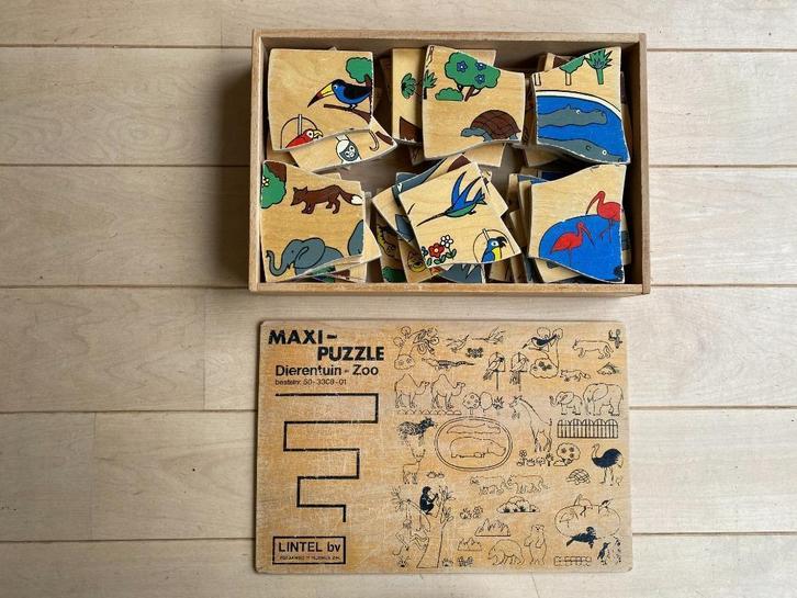 Lintel maxi zoo puzzel, Kinderen en Baby's, Speelgoed | Houten speelgoed, Gebruikt, Ophalen of Verzenden