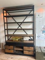 Industriële buffetkast staal en hout - 246cm hoog, Huis en Inrichting, Kasten | Boekenkasten, Ophalen, 200 cm of meer, 150 tot 200 cm