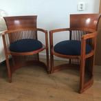 2 Cassina Frank Lloyd Wright 606 barrel stoelen stoel chairs, Ophalen, Gebruikt, Bruin, Nvt