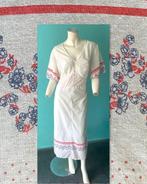 Vintage katoenen lang nachthemd wit maat 44, Kleding | Dames, Pyjama's, Vintage, Verzenden, Gedragen, Maat 42/44 (L)