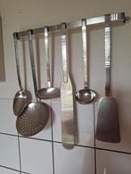 Vintage compleet RVS Keuken set 6 delig Lepelrek Sola, Ophalen of Verzenden, Gebruikt
