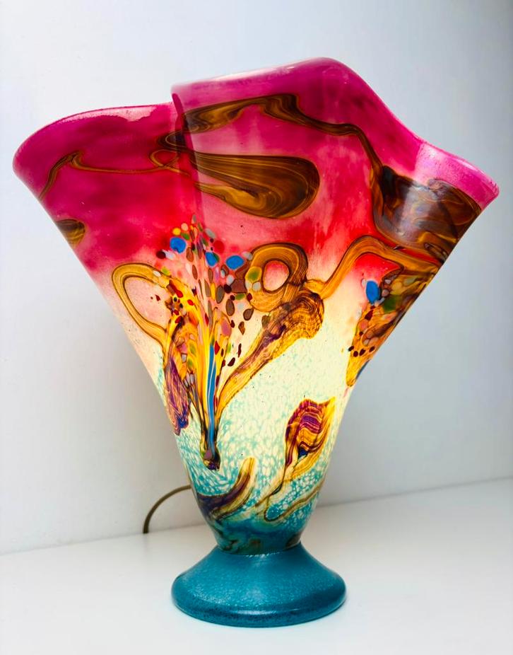 Design murano stijl geblazen tafellamp, Huis en Inrichting, Lampen | Tafellampen, Minder dan 50 cm, Glas, Ophalen of Verzenden