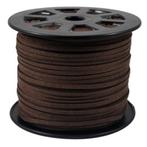 5 meter suede veter donkerbruin, Verzenden, Nieuw, Draad