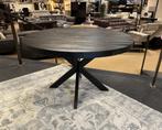 Eettafel rond 130cm. Zwart mango Direct/leverbaar E-2183