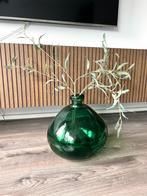 Grote vaas met kunstbloemen kunst plant eucalyptus, Gebruikt, Ophalen of Verzenden, Glas, Minder dan 50 cm