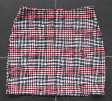 Primark korte rok, ruit rood zwart wit pied de poule, 36 beschikbaar voor biedingen