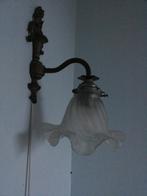 Wandlampje koper, Ophalen of Verzenden, Gebruikt, Glas