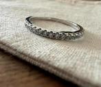 Zilveren 925 entourage ring maat 17,5 met zirkonia, Nieuw, Ophalen of Verzenden, 17 tot 18, Dame