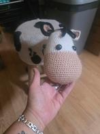 Houten kruk met gebreide koe, Ophalen of Verzenden, Koe