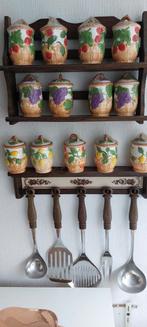 Vintage Keukenrek met Potten en Keukengerei, Ophalen, Gebruikt