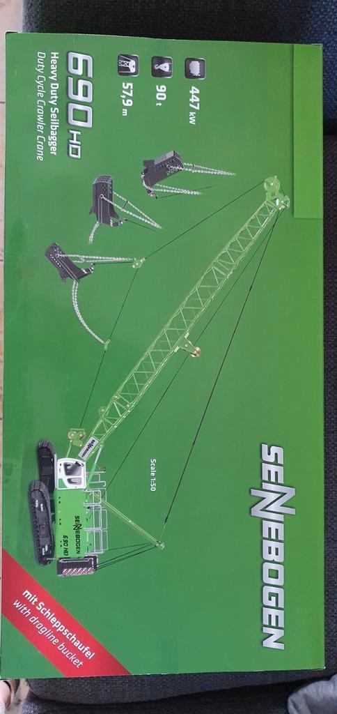 SENNEBOGEN 690HD dragline draadkraan met sleepbak ROS nieuw, Hobby en Vrije tijd, Modelauto's | 1:50, Nieuw, Hijskraan, Tractor of Landbouw