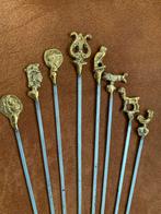 Antiek spies met bronzen griekse en romeinse koning figuren, Ophalen of Verzenden, Brons