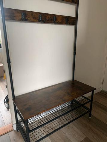 Kapstok met bankje - 101x182,5x42 cm beschikbaar voor biedingen