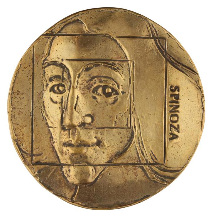 PENNING VPK 2001 Eric Claus : Dubbelportret Spinoza º, Postzegels en Munten, Penningen en Medailles, Brons, Nederland, Verzenden