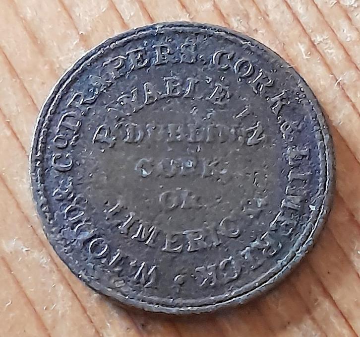 Ierland Dublin token 1 farthing 1834, Postzegels en Munten, Munten | Europa | Niet-Euromunten, Losse munt, Overige landen, Ophalen of Verzenden