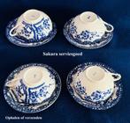 Kop & schotels € 9 per set Sakura Blossom Blauw Wit Gemerkt, Antiek en Kunst, Antiek | Servies los, Ophalen