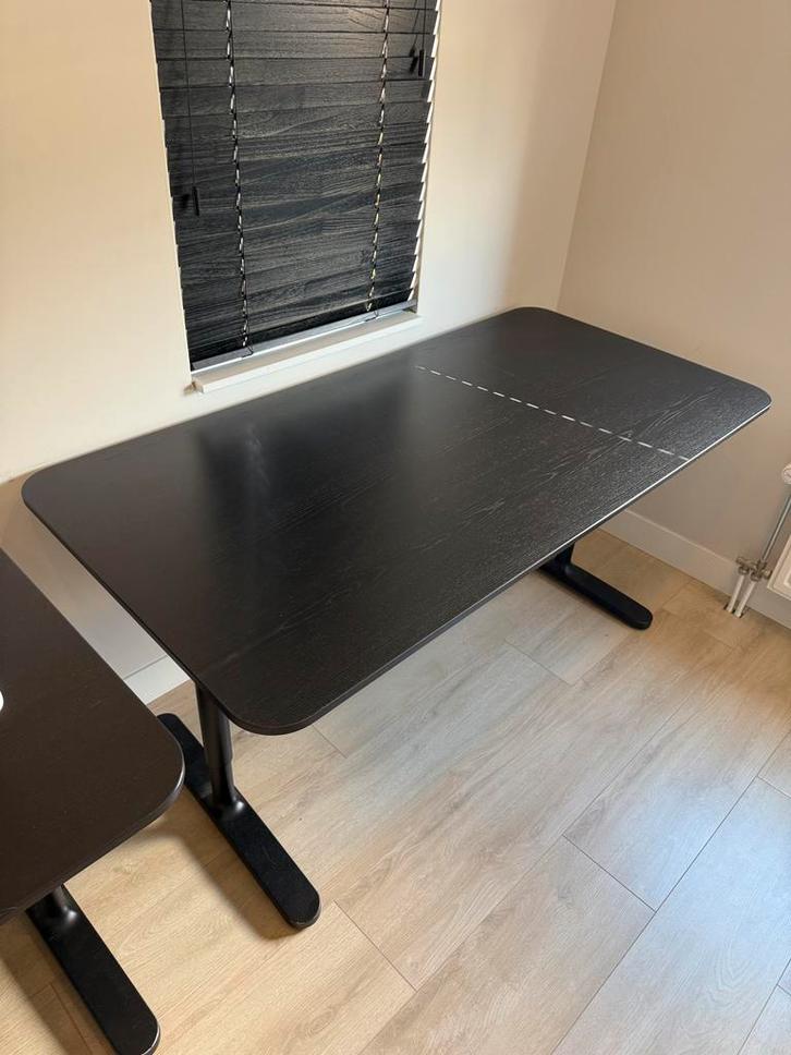 IKEA Bekant bureau 160x80 - zwartbruin - gedemonteerd, Huis en Inrichting, Bureaus, Gebruikt, Bureau, In hoogte verstelbaar, Ophalen