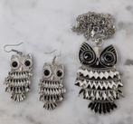Bewegende uil oorbellen, ketting met hanger, Ophalen of Verzenden, Zo goed als nieuw, Hanger