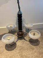 Art Deco Lamp met 4 Armen, Huis en Inrichting, Ophalen, Gebruikt, Glas, Minder dan 50 cm