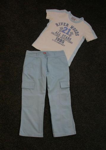 setje: cargo pant (Esprit), shirtje (Riverwoods) mt 152/158 beschikbaar voor biedingen