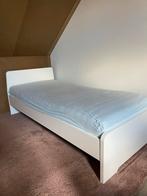 Eenpersoonsbed wit met matras en lattenbodem, Ophalen, 90 cm, Eenpersoons, Wit