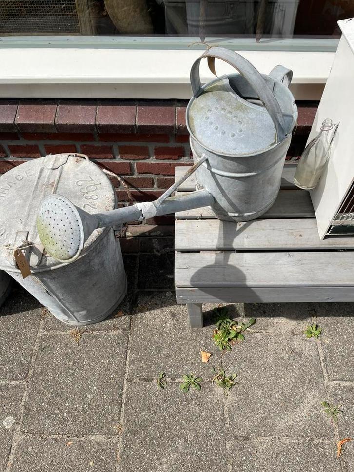 Zinken Gieter, Zink, Brocante, Tuin en Terras, Gieters, Gebruikt, Ophalen