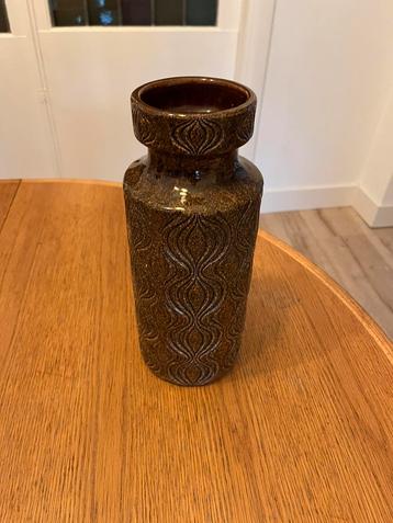 Vintage bruine vaas West Germany keramiek onion beschikbaar voor biedingen