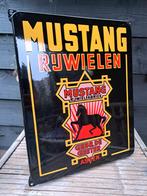 Emaille reclame emaille reclamebord Mustang rijwielen Assen, Ophalen, Gebruikt, Reclamebord
