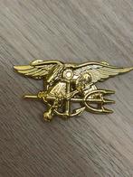 Goudkleurige Navy Seal Speld, Ophalen of Verzenden, Marine, Amerika, Embleem of Badge