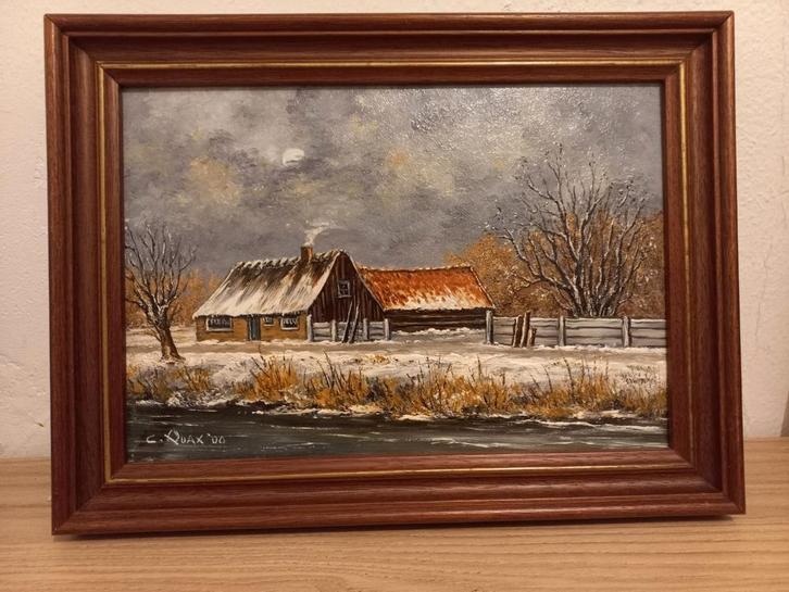 Cor Quax - Winters Landschap (2000), Antiek en Kunst, Kunst | Schilderijen | Klassiek, Ophalen of Verzenden