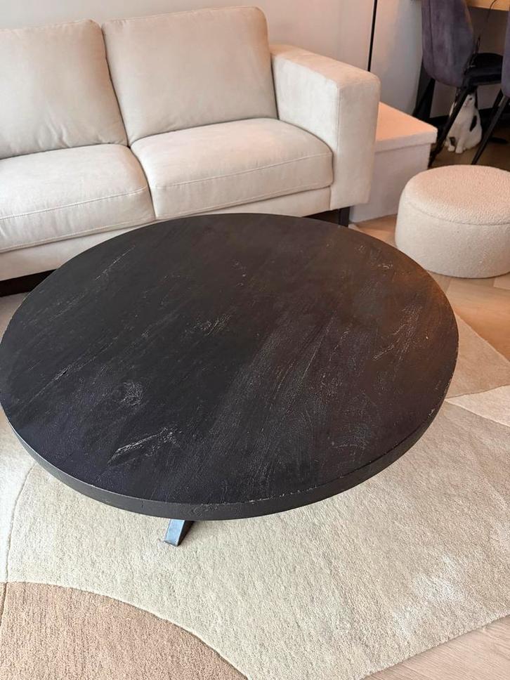 Zwarte Salontafel Spinpoot, Huis en Inrichting, Tafels | Salontafels, Zo goed als nieuw, Minder dan 50 cm, 50 tot 100 cm, 100 tot 150 cm