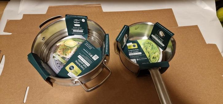 Ah greenpan green pan pannen steelpan stoominzet pan, Huis en Inrichting, Keuken | Potten en Pannen, Nieuw, Kookpan of Snelkookpan