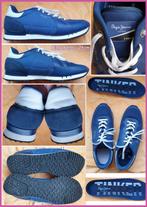 PEPE JEANS kobaltblauwe leren retro sneakers maat 41 zgan, Blauw, Ophalen of Verzenden, Pepe Jeans, Sneakers of Gympen