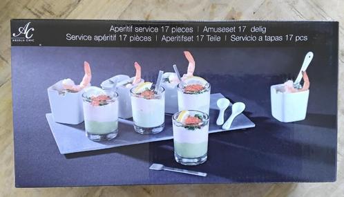 Absolu chic amuseset 17 delig, nieuw!, Huis en Inrichting, Keuken | Servies, Nieuw, Overige typen, Overige stijlen, Overige materialen
