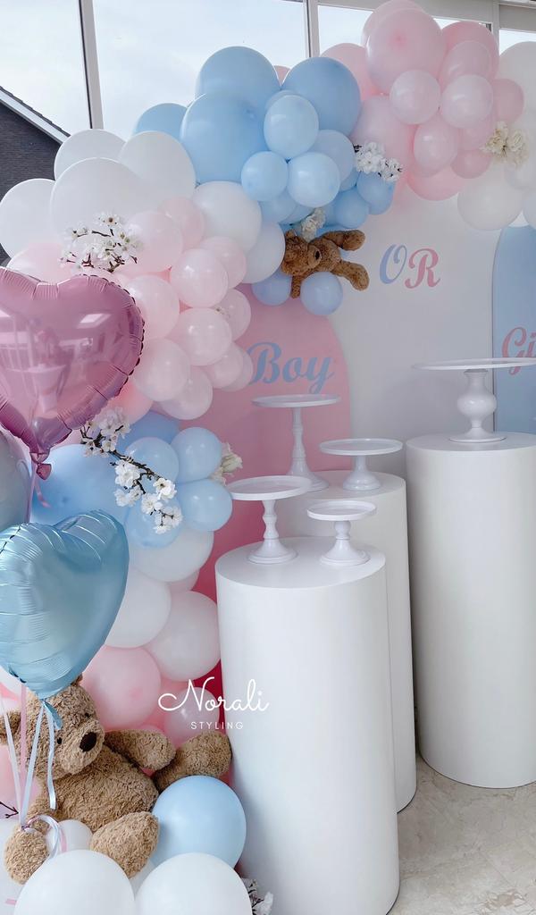 Witte zuilen - rond - feest - verhuur - Gender reveal, Ophalen, Zo goed als nieuw, Overige