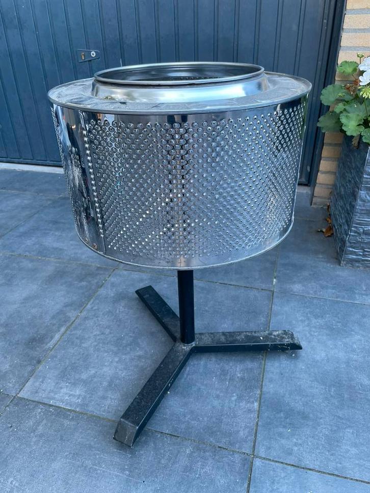 Vuurkorf van een wasmachinetrommel RVS Circulaire vuurkorf, Tuin en Terras, Vuurkorven, Nieuw, Vuurkorf, Ophalen of Verzenden