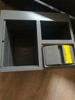 Prullenbak met 3 vakken - Afvalscheiding, Kunststof, Gebruikt, 50 tot 75 cm, Ophalen of Verzenden