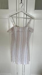 Wit linnenlook jurkje met bruine strepen Forever 21 maat M, Kleding | Dames, Jurken, Maat 38/40 (M), Wit, Ophalen of Verzenden