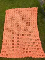 Vintage oranje gehaakt bedsprei, Huis en Inrichting, Woonaccessoires | Plaids en Woondekens, Ophalen of Verzenden, Gebruikt