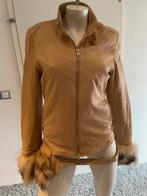 Aphero leer jasje met vossen bont maat 38, Kleding | Dames, Maat 38/40 (M), Aphero, Beige, Ophalen of Verzenden