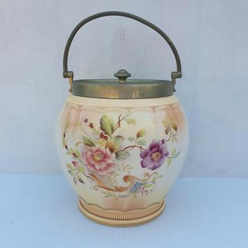 Carlton ware - koekjespot met verzilverd montuur rond 1900 beschikbaar voor biedingen